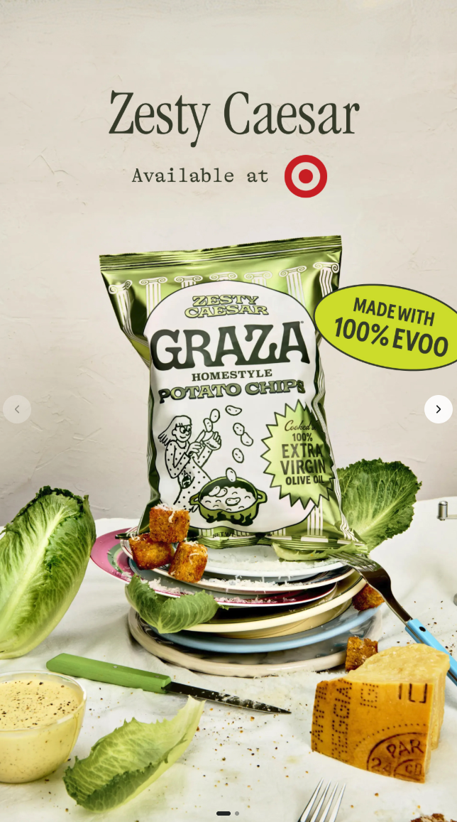 Graza olive oil Meta ad creative featuring a caesar salad recipe