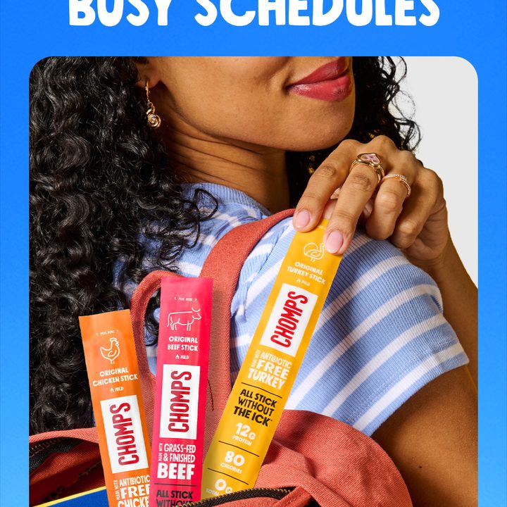 Chomps back to school protein snack ad creative