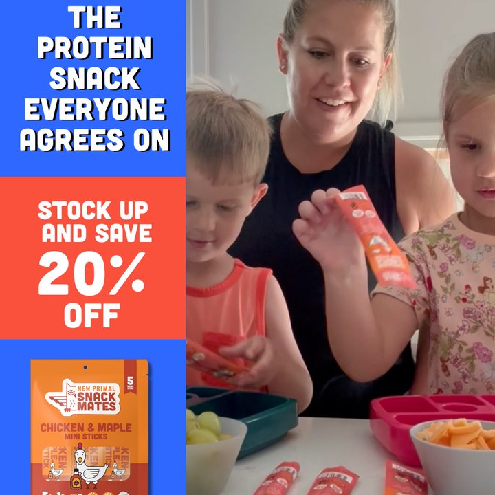 The New Primal back to school stock up ad creative