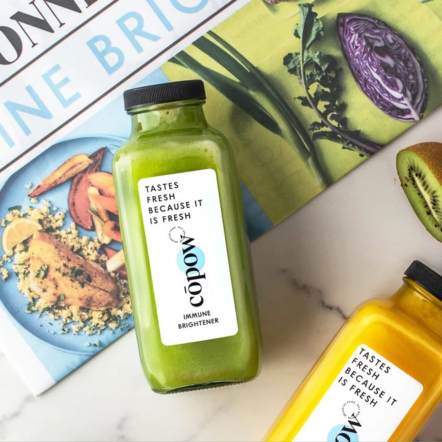 CoPow cold-pressed juice bottles — direct-to-consumer F&B ad creative