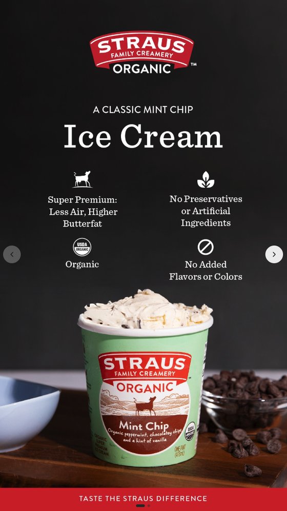 Straus Family Creamery organic mint chip ice cream Meta story ad creative