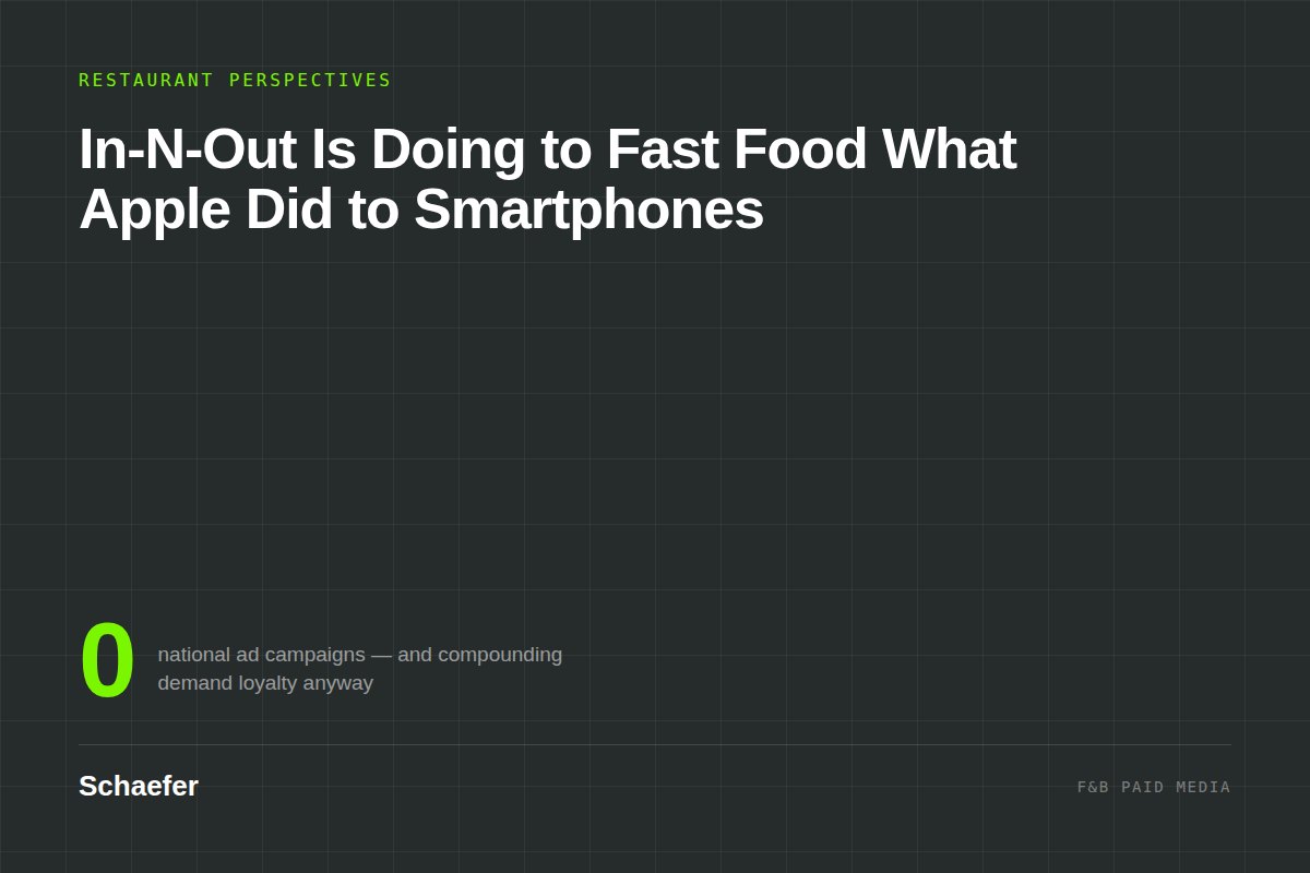 Schaefer analysis cover — In-N-Out Is Doing to Fast Food What Apple Did to Smartphones